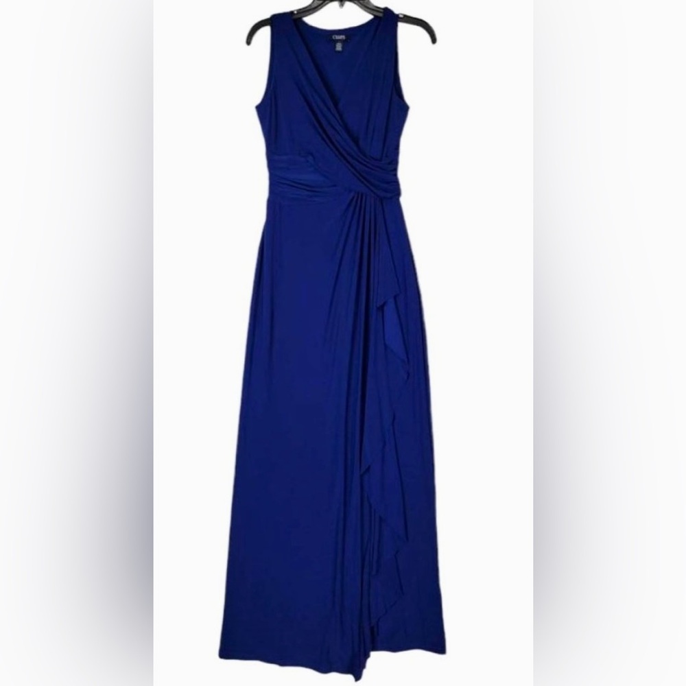 NWOT- Chaps Women's Pleated Long Dress
Wrap Empire Waist Formal maxi Sleeveless